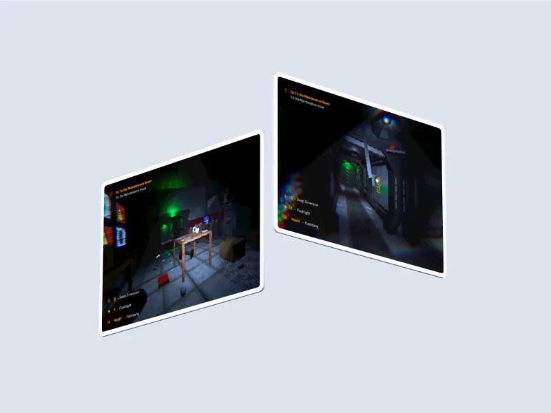 Gameplay showing the enemy AI and heartbeat-responsive mechanics