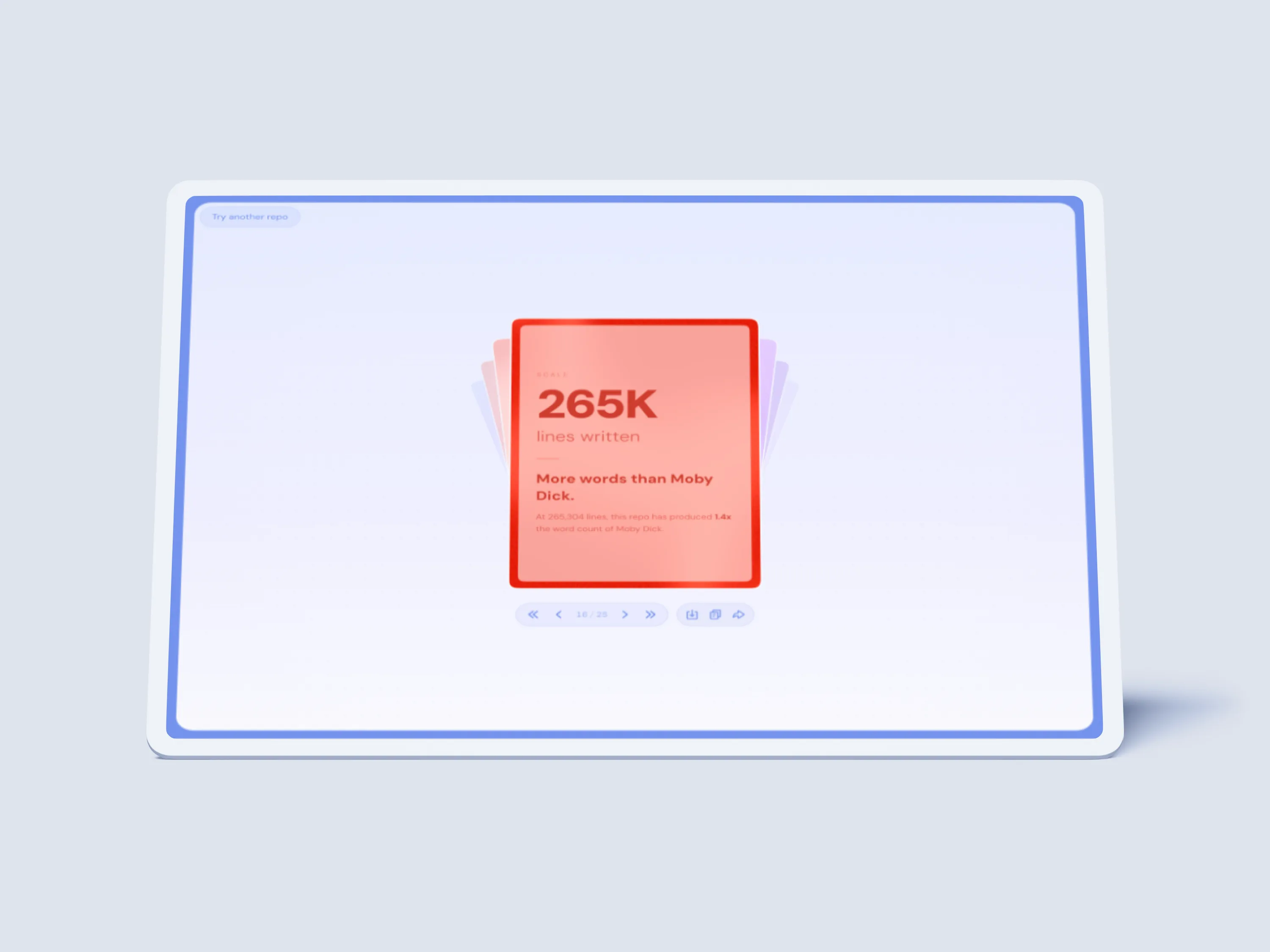 The landing view where you paste a GitHub repo URL
