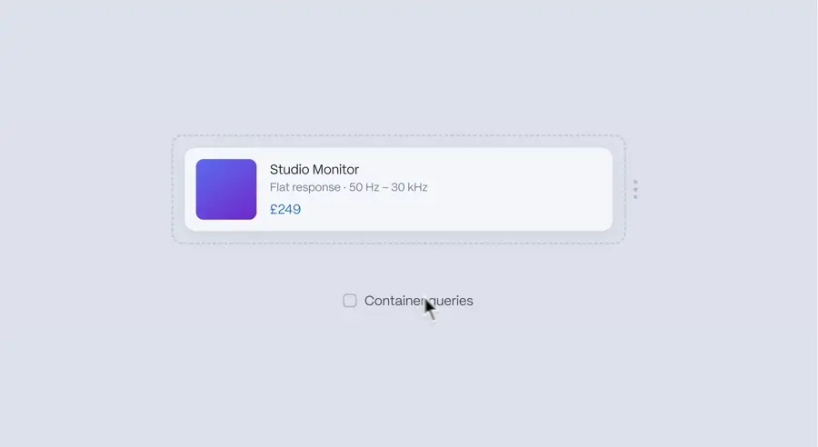 Container Query Responsive Card